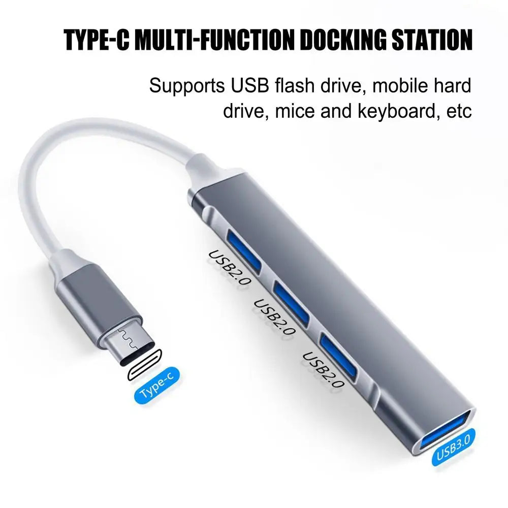 USB 3.0 Hub USB Hub 4 Port High Speed Type C 3.0 Splitter 5Gbps For PC Computer Desktop Laptop Flash Drive HDD Console Printer